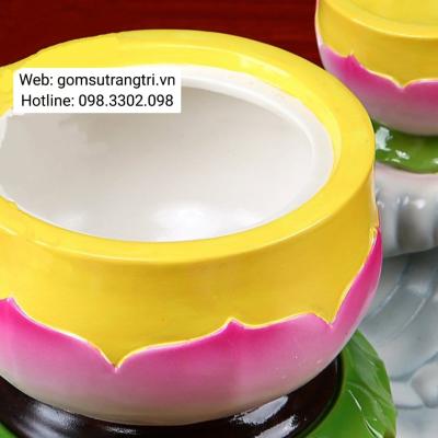 BỘ ĐỂ NẾN KÈM HŨ ĐỐT TRẦM - HOA SEN